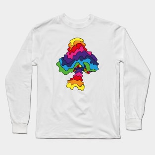 The Perfect Magic Mushroom: Trippy Drippy Rainbow Line Art Long Sleeve T-Shirt